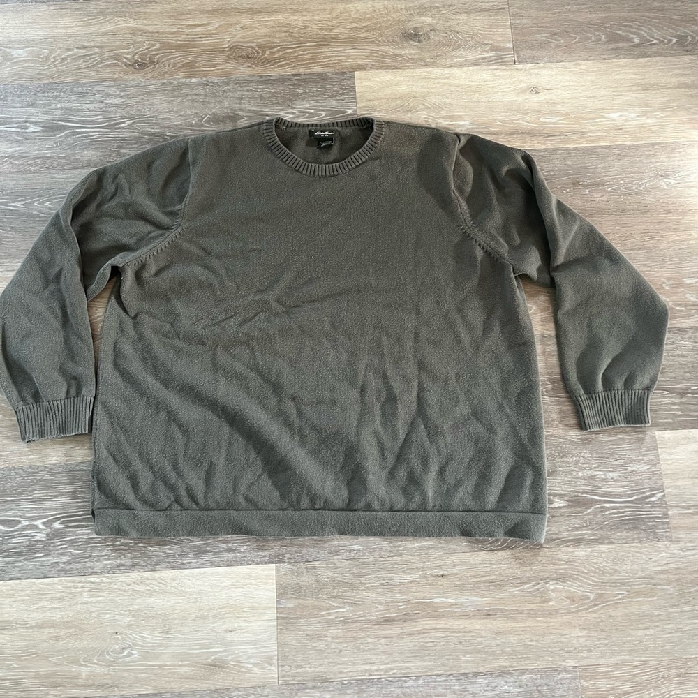 Eddie Bauer Men's Khaki Crewneck Sweater